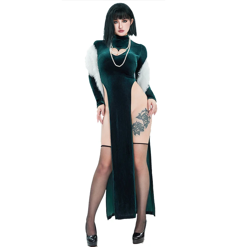Anime Cosplay One Punch Man - Sexy Velet Furry Cape Dress con