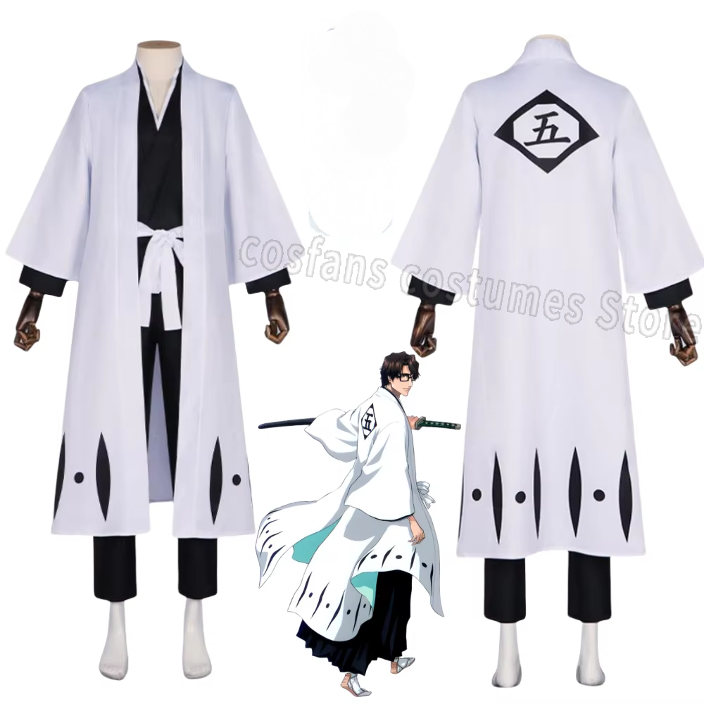 Bleach Captain Coat - Aizen Sousuke Costume Cosplay Parrucca Bleach
